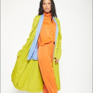 RAQUEL ALLEGRA KENNEDY CAR COAT - CHARTREUSE